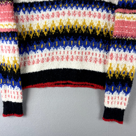 Free People Best Day Ever Sweater Womens Medium Knit Colorful Alpaca Boho - Picture 13 of 15